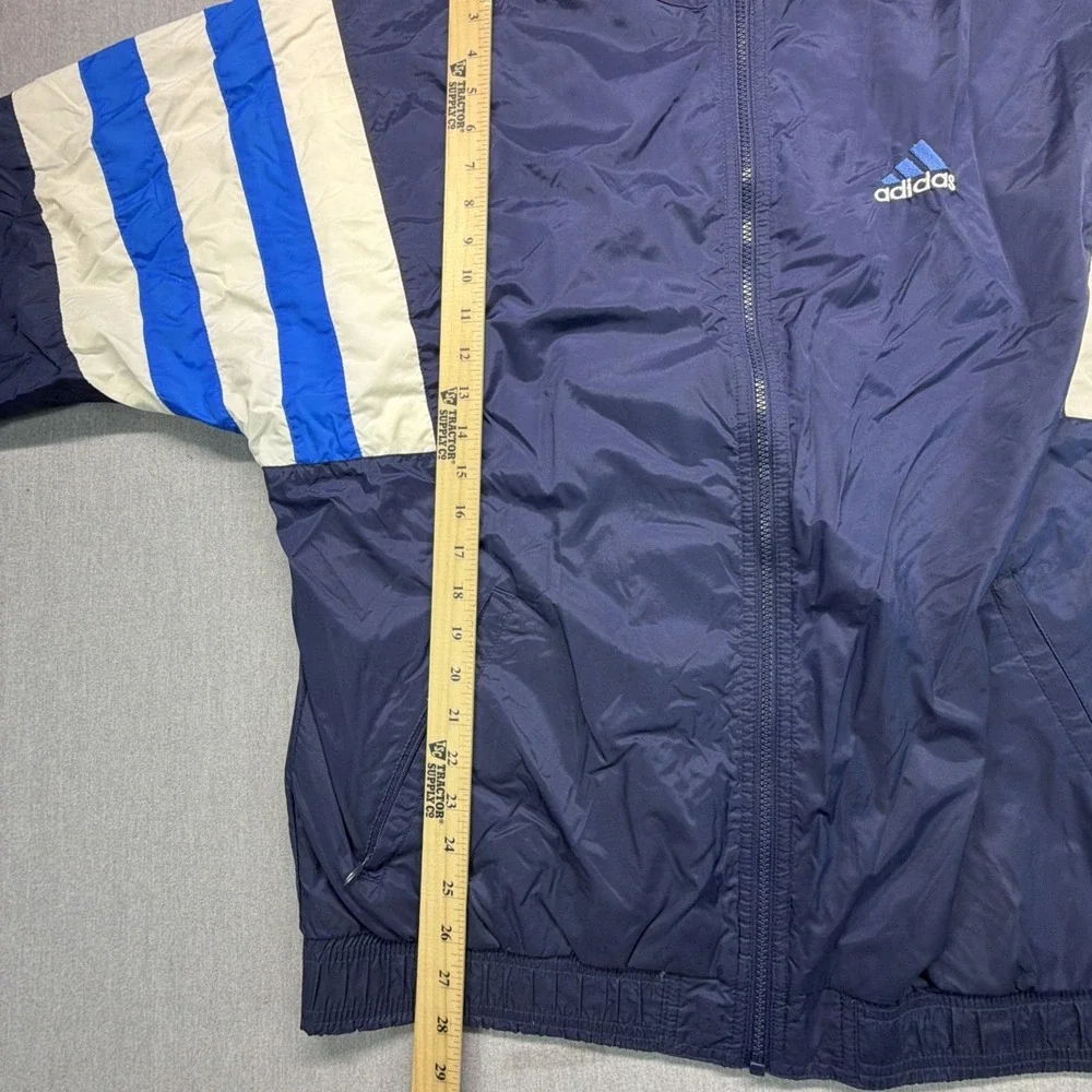 Vintage Adidas Jacket Mens Large Stripes 90s‎ Windbreaker